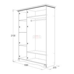 Шкаф 3-х дверный Ольга-1Н для одежды и белья в Копейске - kopejsk.mebel24.online | фото 2