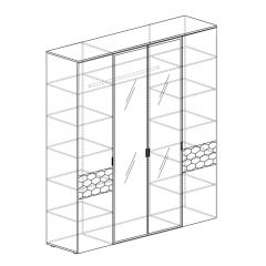 Шкаф 4-дверный с зеркалом Дели №79 белый софт-тач в Копейске - kopejsk.mebel24.online | фото 2