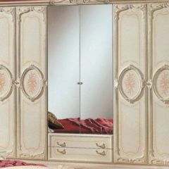 Шкаф 6-и дверный с зеркалами (01.146) Роза (беж) в Копейске - kopejsk.mebel24.online | фото