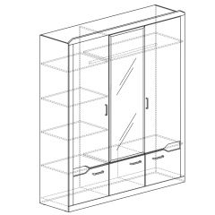 Шкаф для платья и белья 3-дверный № 310 Ронда в Копейске - kopejsk.mebel24.online | фото 2