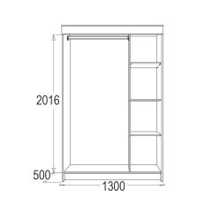 МИРАЖ 11 (1300) Шкаф для платья и белья в Копейске - kopejsk.mebel24.online | фото 2