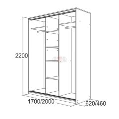 МИРАЖ 17.1 (620) 1 зеркало Шкаф для платья и белья в Копейске - kopejsk.mebel24.online | фото 5