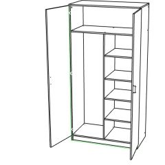 Шкаф двухдверный распашной в Копейске - kopejsk.mebel24.online | фото