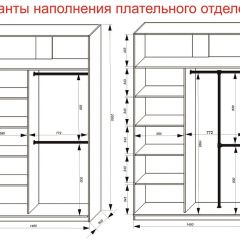 Шкаф-купе 1400 серии SOFT D8+D2+B2+PL4 (2 ящика+F обр.штанга) профиль «Графит» в Копейске - kopejsk.mebel24.online | фото 7