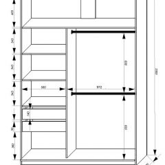 Шкаф-купе 1600 серии SOFT D8+D2+B2+PL4 (2 ящика+F обр.штанга) профиль «Графит» в Копейске - kopejsk.mebel24.online | фото 2