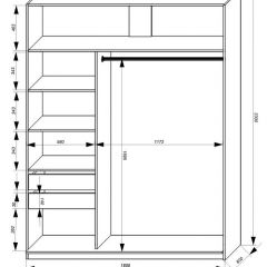 Шкаф-купе 1800 серии SOFT D1+D3+B2+PL1 (2 ящика+1штанга) профиль «Графит» в Копейске - kopejsk.mebel24.online | фото 3