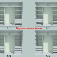 Шкаф-купе 1950 серии SILVER S3+S1+S3Z B22+PL2 (по 2 ящика лев/прав+1штанга+1 полка) профиль «Серебро» в Копейске - kopejsk.mebel24.online | фото 5