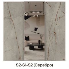 Шкаф-купе 2250 серии SILVER S3+S1+S4 B22+PL3 (по 2 ящика лев/прав+2 штанги) профиль «Серебро» в Копейске - kopejsk.mebel24.online | фото 7