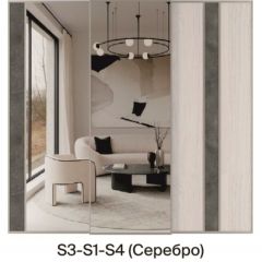 Шкаф-купе 2250 серии SILVER S3+S1+S4 B22+PL3 (по 2 ящика лев/прав+2 штанги) профиль «Серебро» в Копейске - kopejsk.mebel24.online | фото 9