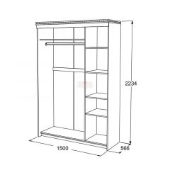 Шкаф-купе 3-х дверный Ольга-13 (1500) в Копейске - kopejsk.mebel24.online | фото 2