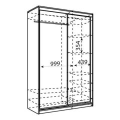 Шкаф-купе Рене 1500 вариант 7 (Тройной ЛДСП/Тройной ЛДСП) в Копейске - kopejsk.mebel24.online | фото 2