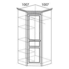 Шкаф угловой №183 "Лючия" Фасад зеркало (Угол 1007*1007) Дуб оксфорд серый в Копейске - kopejsk.mebel24.online | фото 2