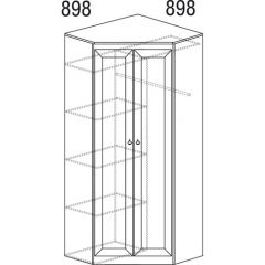 Шкаф угловой №606 Инна (угол 898*898) Денвер темный в Копейске - kopejsk.mebel24.online | фото 3