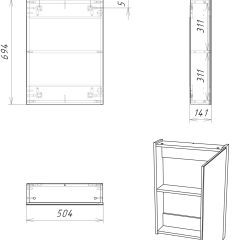 Шкаф-зеркало Мечта 50 Дуб сонома АЙСБЕРГ (DM2318HZ) в Копейске - kopejsk.mebel24.online | фото 7