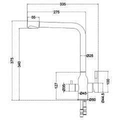 Смеситель д/кухни MELANA-F610304 Stello нерж.сталь, с переключателем на фильтр, однорычажный, сатин в Копейске - kopejsk.mebel24.online | фото 4