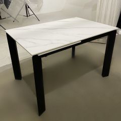 Стол CORNER 120 MATT WHITE MARBLE SOLID CERAMIC / BLACK, ®DISAUR в Копейске - kopejsk.mebel24.online | фото 3