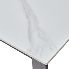 Стол CORNER 120 MATT WHITE MARBLE SOLID CERAMIC / BLACK, ®DISAUR в Копейске - kopejsk.mebel24.online | фото 8
