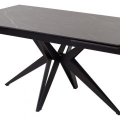 Стол FORIO 160 MATT BLACK MARBLE SOLID CERAMIC / BLACK, ®DISAUR в Копейске - kopejsk.mebel24.online | фото 1