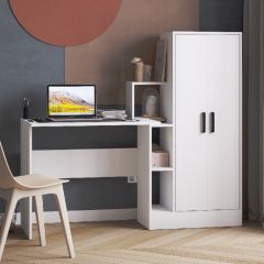 Стол компьютерный СКМ-1 ЛДСП Белый в Копейске - kopejsk.mebel24.online | фото