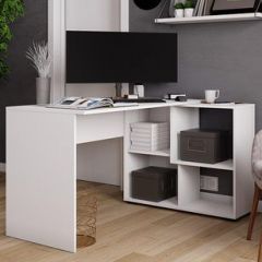 Стол компьютерный угловой СКМУ-4 Белый в Копейске - kopejsk.mebel24.online | фото