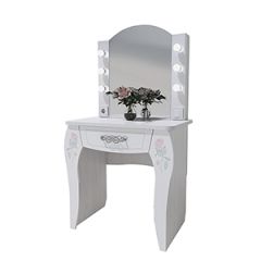 Стол туалетный Розалия №12 + ПОДСВЕТКА (лиственница белая, омела) в Копейске - kopejsk.mebel24.online | фото