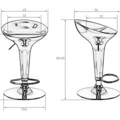 Стул барный DOBRIN BOMBA LM-1004 (серебряный металлик) в Копейске - kopejsk.mebel24.online | фото
