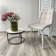 Стул CHIC HE622-01/ HE622-05 топленое молоко, ткань/ белый каркас М-City в Копейске - kopejsk.mebel24.online | фото 4