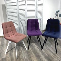 Стул CHILLI-Q SQUARE розовый #15, велюр / белый каркас, 4 шт./1 к, М-City в Копейске - kopejsk.mebel24.online | фото 5