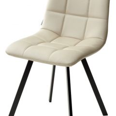 Стул CHILLI SQUARE HK017-02 серо-бежевый, PU/ черный каркас М-City в Копейске - kopejsk.mebel24.online | фото