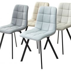 Стул CHILLI SQUARE HK017-03 светло-серый, PU/ черный каркас М-City в Копейске - kopejsk.mebel24.online | фото 2