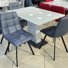 Стул CHILLI SQUARE HK017-09 серо-черничный, PU/ черный каркас М-City в Копейске - kopejsk.mebel24.online | фото 6