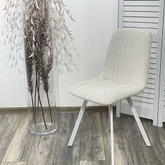 Стул ELVIS WZ2042-18 белая галька фактурный велюр / белый каркас М-City в Копейске - kopejsk.mebel24.online | фото