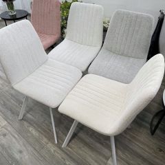 Стул ELVIS WZ2042-18 белая галька фактурный велюр / белый каркас М-City в Копейске - kopejsk.mebel24.online | фото 6