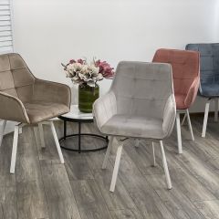 Стул MAVERICK 360 град. поворот. BLUVEL-40 BEIGE/ белый каркас, М-City в Копейске - kopejsk.mebel24.online | фото 3