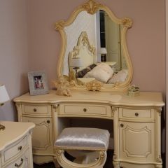 Туалетный стол + Зеркало Мона Лиза (крем) в Копейске - kopejsk.mebel24.online | фото 6