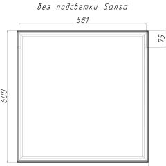 Зеркало Corsica 600х600 black без подсветки Sansa (SB1064Z) в Копейске - kopejsk.mebel24.online | фото 4