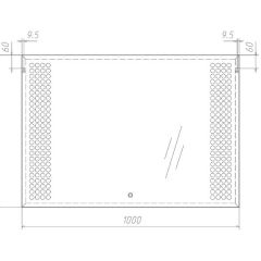 Зеркало Cosmo 100 alum с подсветкой Sansa (SC1004Z) в Копейске - kopejsk.mebel24.online | фото 7