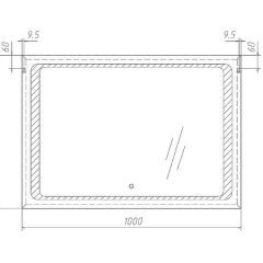 Зеркало Galaxy 100 alum с подсветкой Sansa (SG1008Z) в Копейске - kopejsk.mebel24.online | фото 7