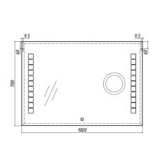 Зеркало Quadro 100 alum (линза) с подсветкой Sansa (SQL1030Z) в Копейске - kopejsk.mebel24.online | фото 8