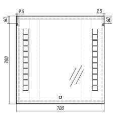 Зеркало Quadro 70 alum с подсветкой Sansa (SQ1016Z) в Копейске - kopejsk.mebel24.online | фото 6