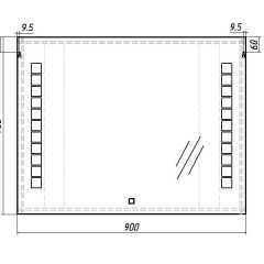 Зеркало Quadro 90 alum с подсветкой Sansa (SQ1018Z) в Копейске - kopejsk.mebel24.online | фото 7