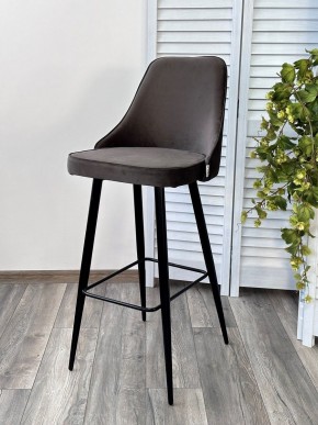 Барный стул NEPAL-BAR ГРАФИТ #14, велюр/ черный каркас (H=78cm) М-City в Копейске - kopejsk.mebel24.online | фото 6