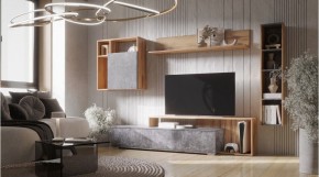 ДАЛЛАС Гостиная (модульная) цемент темный в Копейске - kopejsk.mebel24.online | фото