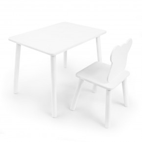 Детский комплект стол и стул «Мишка» Rolti Baby (белый/белый, массив березы/мдф) в Копейске - kopejsk.mebel24.online | фото
