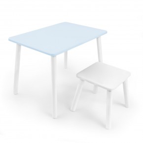 Детский комплект стол и табурет Rolti Baby (голубая столешница/белое сиденье/белые ножки) в Копейске - kopejsk.mebel24.online | фото