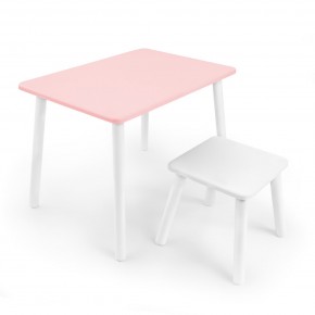 Детский комплект стол и табурет Rolti Baby (розовая столешница/белое сиденье/белые ножки) в Копейске - kopejsk.mebel24.online | фото