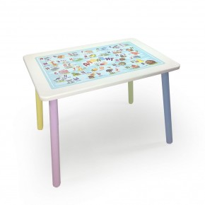 Детский стол с накладкой Алфавит (Белый/Цветной) в Копейске - kopejsk.mebel24.online | фото