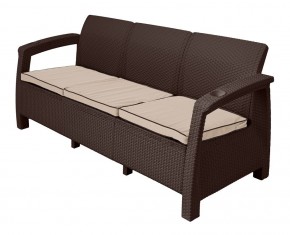 Диван Yalta Premium Sofa 3 Set (Ялта) шоколадный (+подушки под спину) в Копейске - kopejsk.mebel24.online | фото 1