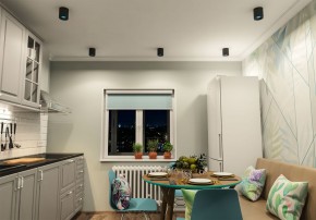 DK3090-BK+CY Светильник накладной IP 20, 10 Вт, GU5.3, LED, черный/голубой, пластик в Копейске - kopejsk.mebel24.online | фото 2