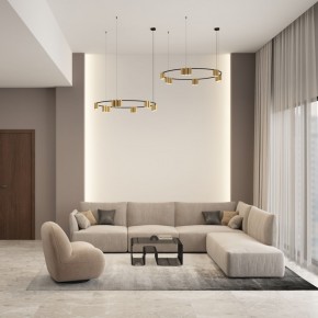 DK4067-BK+SG Подвесной светильник ORBIT, IP20, 15xGU10 LED, до 15 Вт, черный + сатинированное золото, алюминий в Копейске - kopejsk.mebel24.online | фото 4